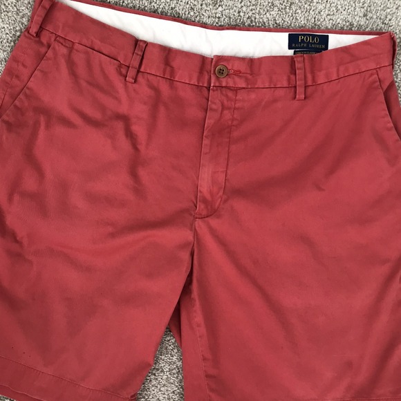 Polo Ralph Lauren Shorts Mens Size 36 Salmon Pink Golf Chino Stretch Classic Fit - Picture 13 of 13
